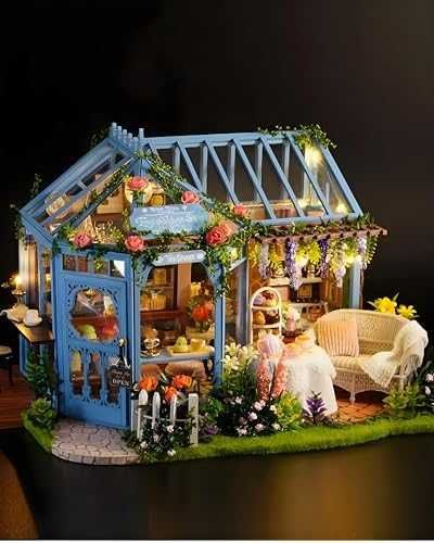 Нова DIY Мини куклена къща за сглобяване с мебели, светлини и музика