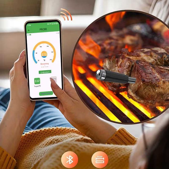 Безжичен термометър за месо - разстояние до 100 метра