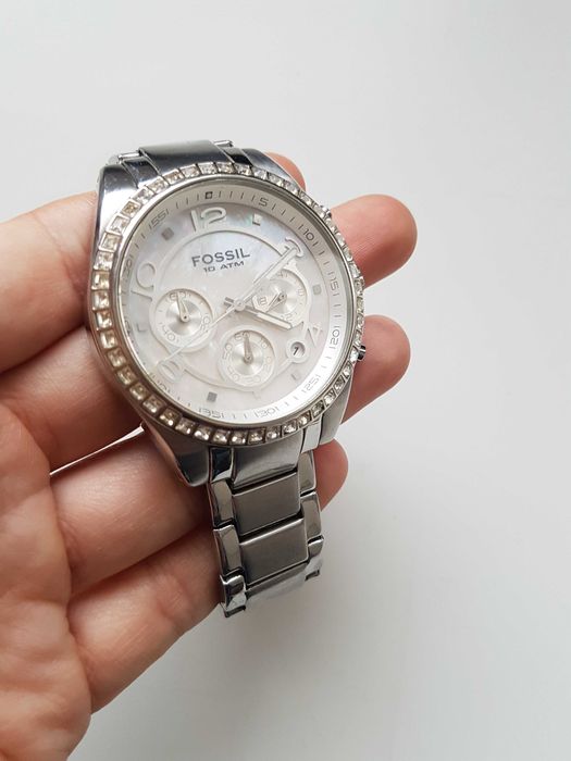 Ceas Fossil CH2542 argintiu perlat timp liber, arta, colectie