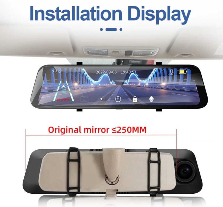 Camera DVR Fata-Spate Pentru Monitorizare Trafic Full HD Ecran 12”