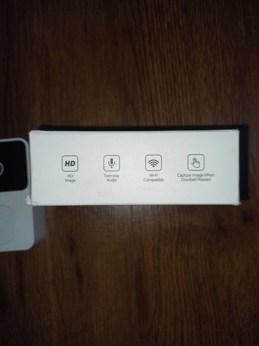Беспроводной умный, WiFi дверной звонок с камерой, белый цвет.