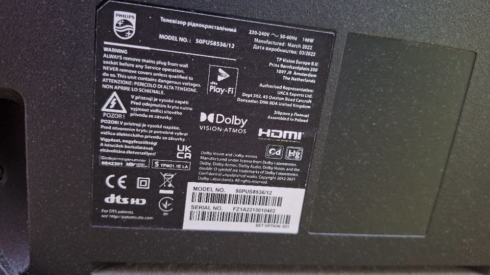 Philips android 4k smart TV 50" Ambilight