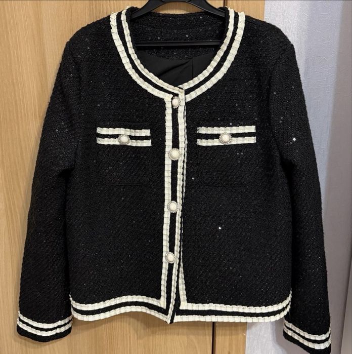 Пиджак и юбка, двойка в стиле Chanel, chia