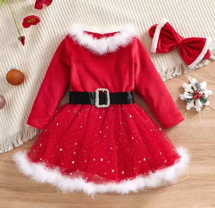 Платье санта клауса на 5-6-7 лет