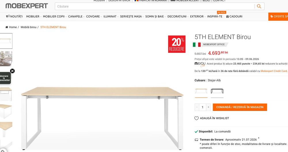 mobilier de birou Mobexpert seria 5th Element