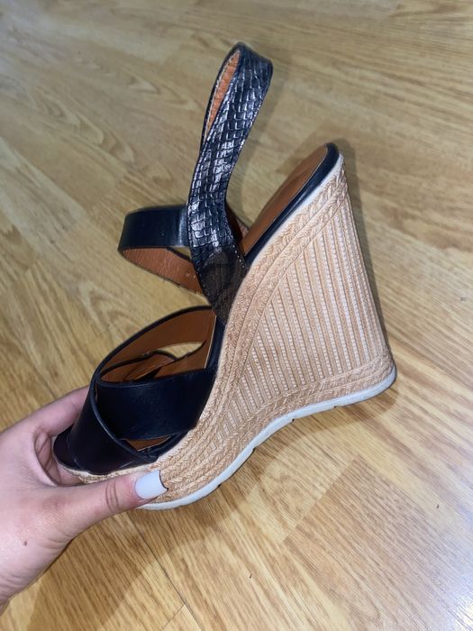 Sandale damă cu platformă / wedge, negre, elegante, mărimea 36