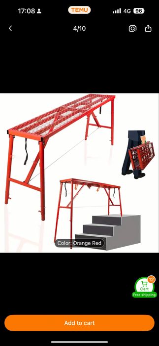 Сгъваема работна платформа / мини скеле – метална конструкция