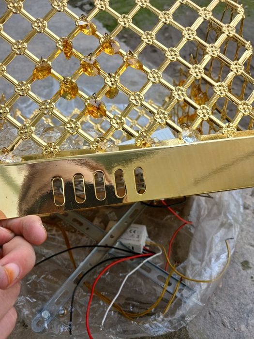 Tully 4-Light Brass Crystal Drum Pendant