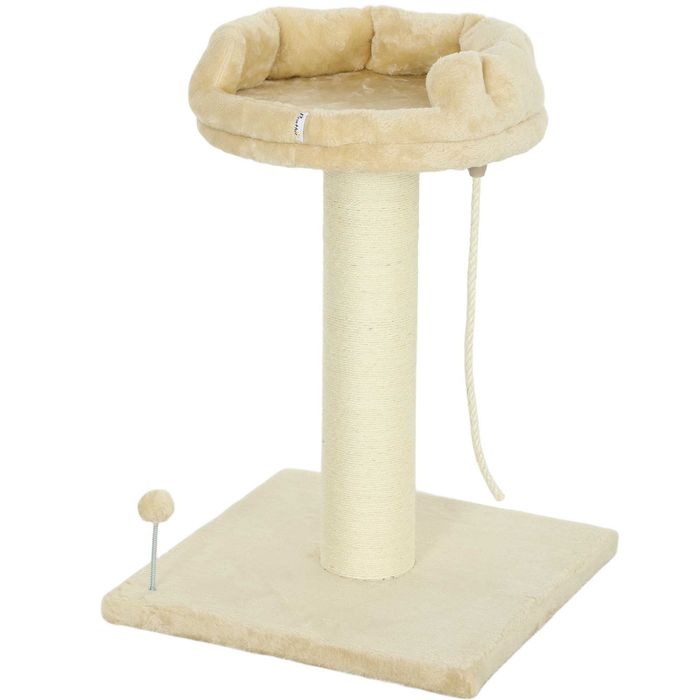 PawHut Дърво за котки с котешко легло, вкл. играчки за котки, 55 см x 55 см x 83 см