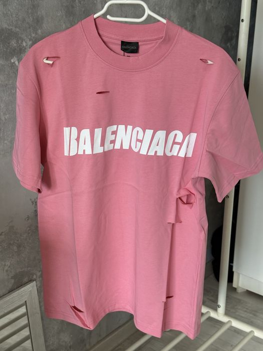 Balenciaga Ripped Pink T-shirt