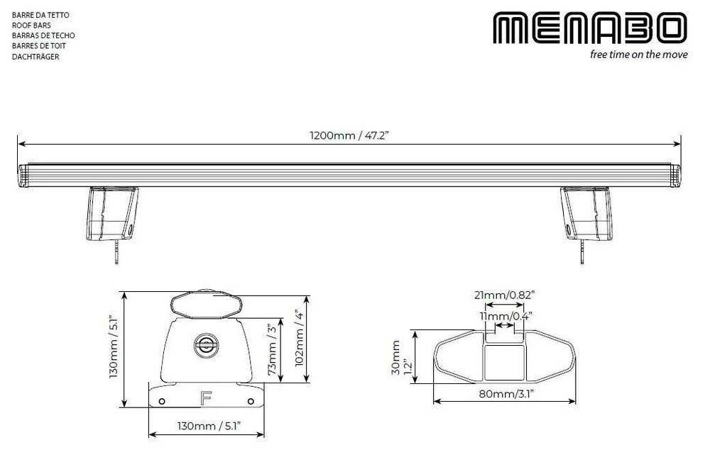Bare transversale Menabo Dedicate OE Jeep Compass (MP/552) 2016+