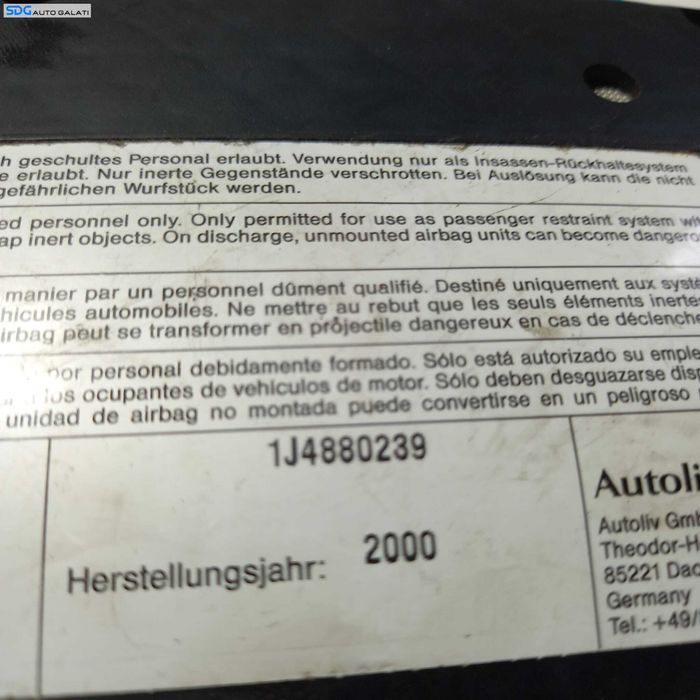 Airbag Scaun Stanga Volkswagen Golf 4 1998 - 2005 Cod 1J4880239 [1205]