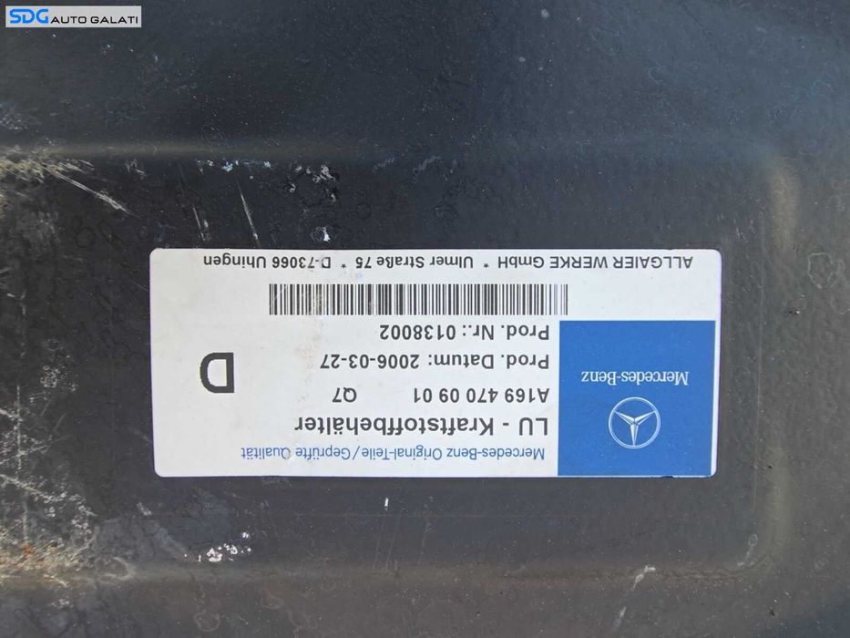 Rezervor Combustibil Motorina Fuel Tank Mercedes Clasa A Class W169 1.8 2.0 Diesel 2004 - 2012 Cod A1694700901 [LN1398]