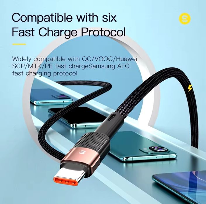 Кабел за зареждане Essager Type-C към Type-C кабел 100W