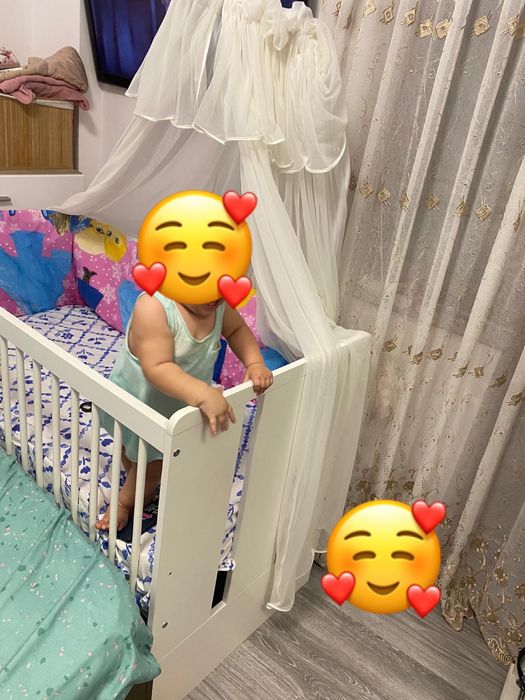 Pǎtuț din lemn cu saltea