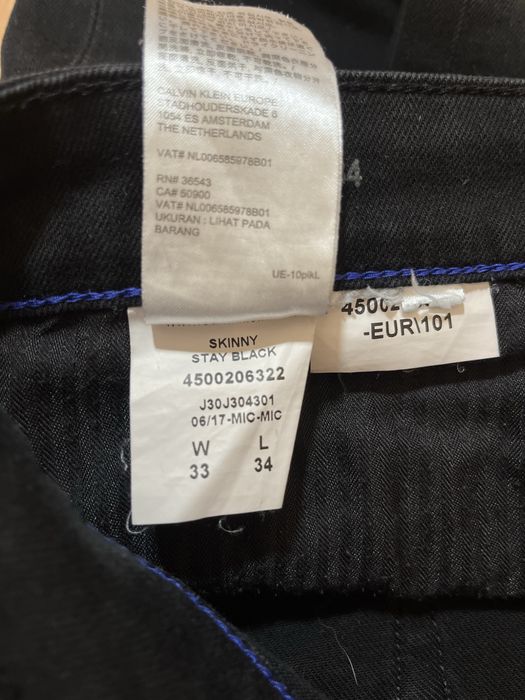 Calvin Klein Skinny Stay Black размер W33