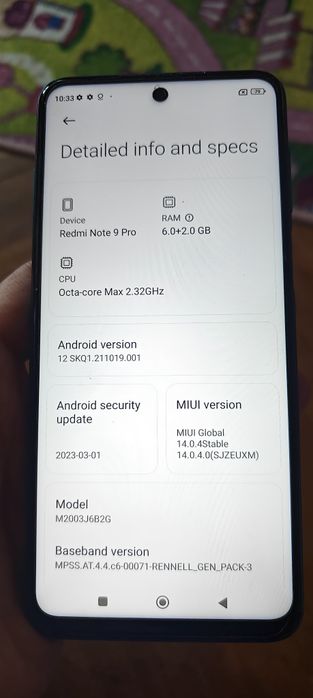 Redmi note 9 pro impecabil.