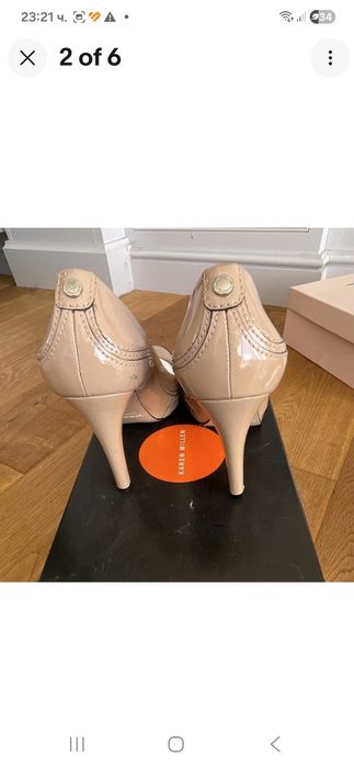 Karen Millen Обувки 39 38 1/2 нюд с ток