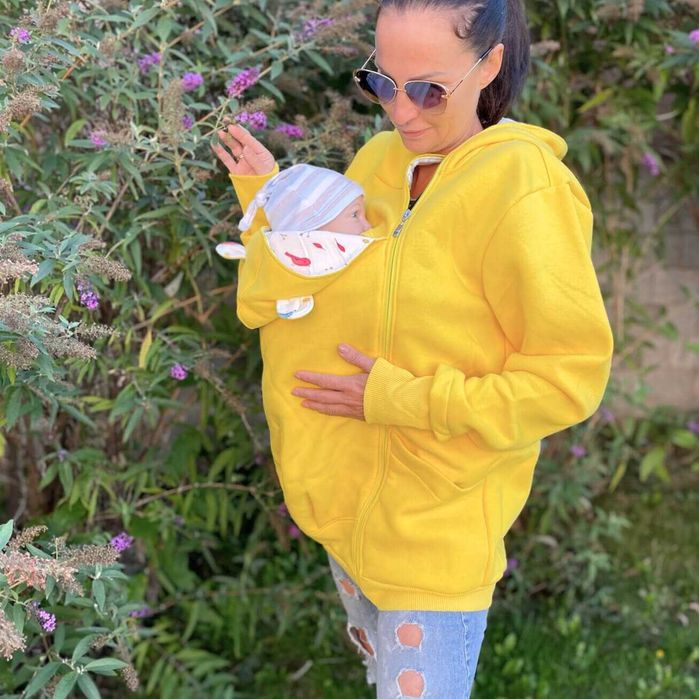 Разпродажба | Памучен суитшърт за бебеносене Simply - Lemon Juice