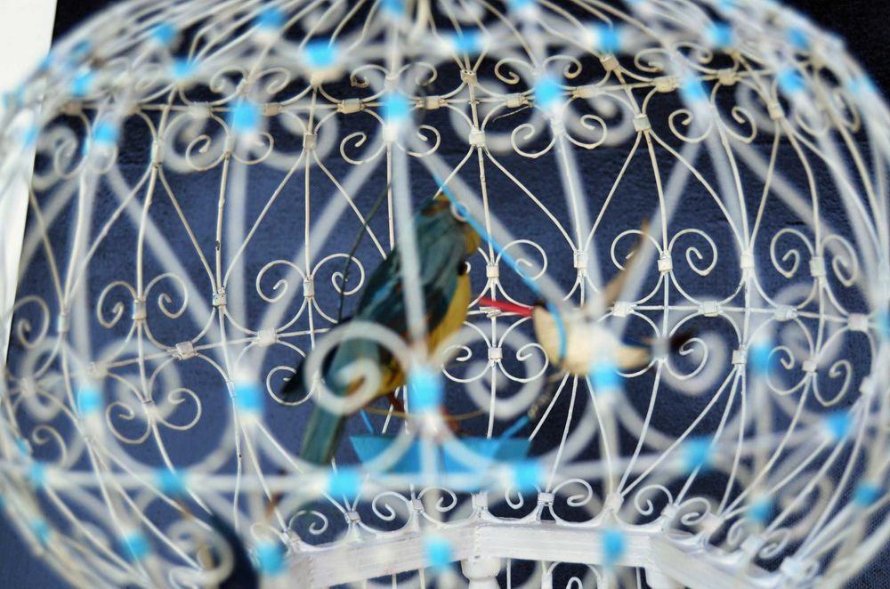 Colivie veche realizata manual din sarma si lemn