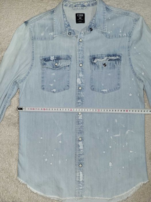 Camasa jeans barbateasca/ unisex, mar S, model Slimfit, marca Fishbone