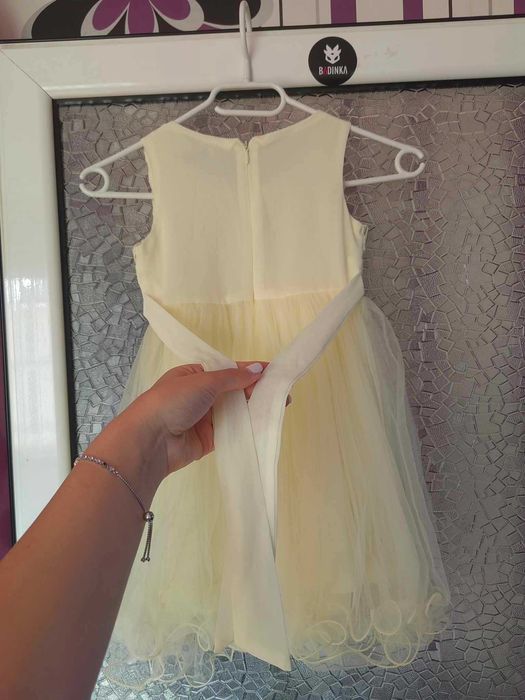 Детски шаферски рокли, цвят - светло жълто