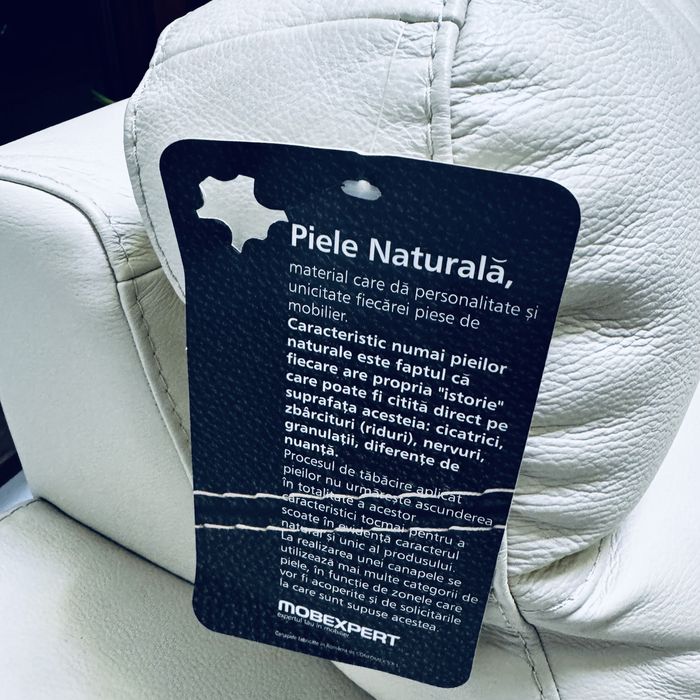 Vand canapea piele naturala, coltar in forma de L, extensibila