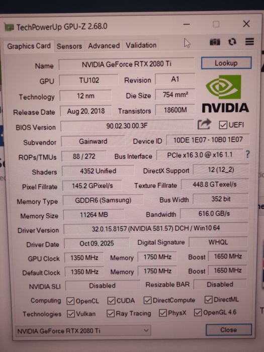 rtx 2080 ti 11gb separat sau complet in sistem desktop