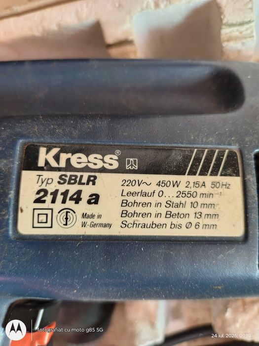 Bormasina Kress fabricata in Germania, in stare de utilizare