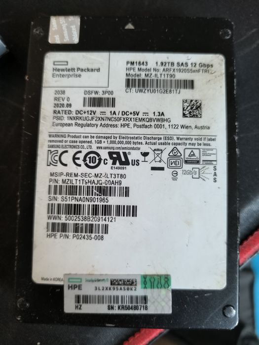 SSD SAS 1.92TB HP Enterprise