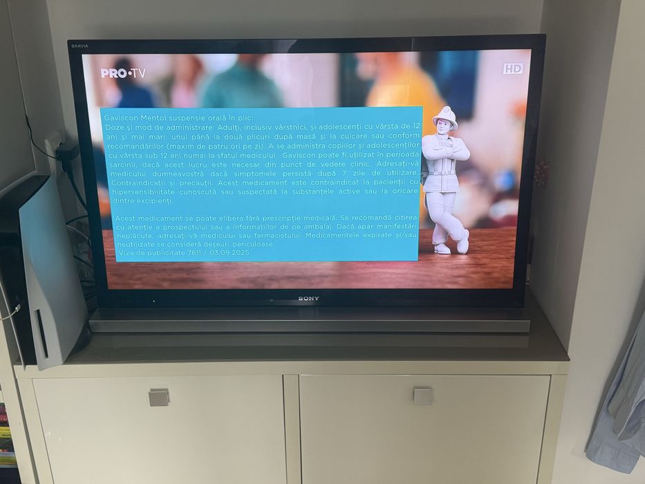 TV Sony Bravia 46” Full HD + Stand aluminiu cu Soundbar