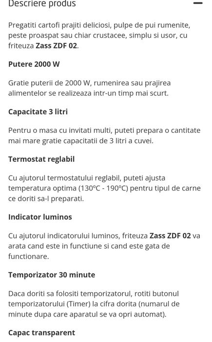Friteuza electrica pe ulei 3.5L