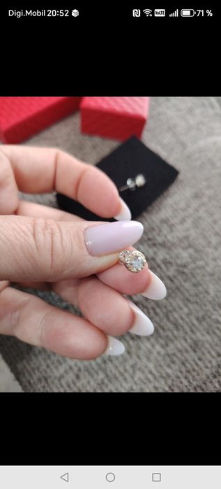 Cercei superbi argint cu zirconii albe