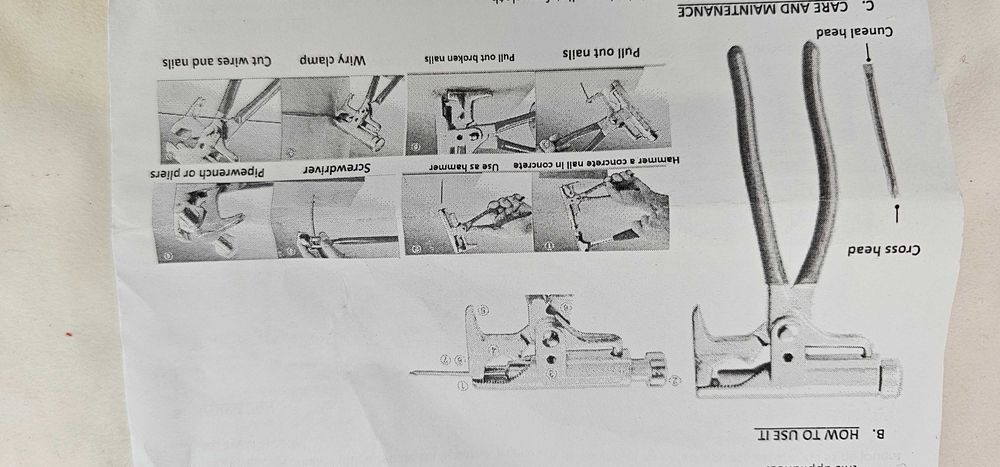 Мултифункционален чук, клещи 5в1, чук за пирони