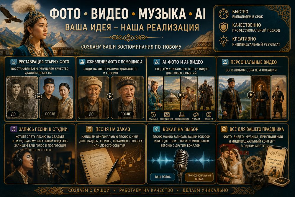 Фото • Видео •  Музыка • AI