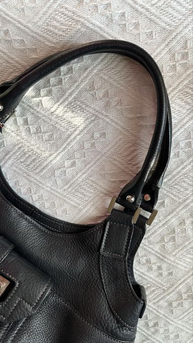 Сумка кожаная черная