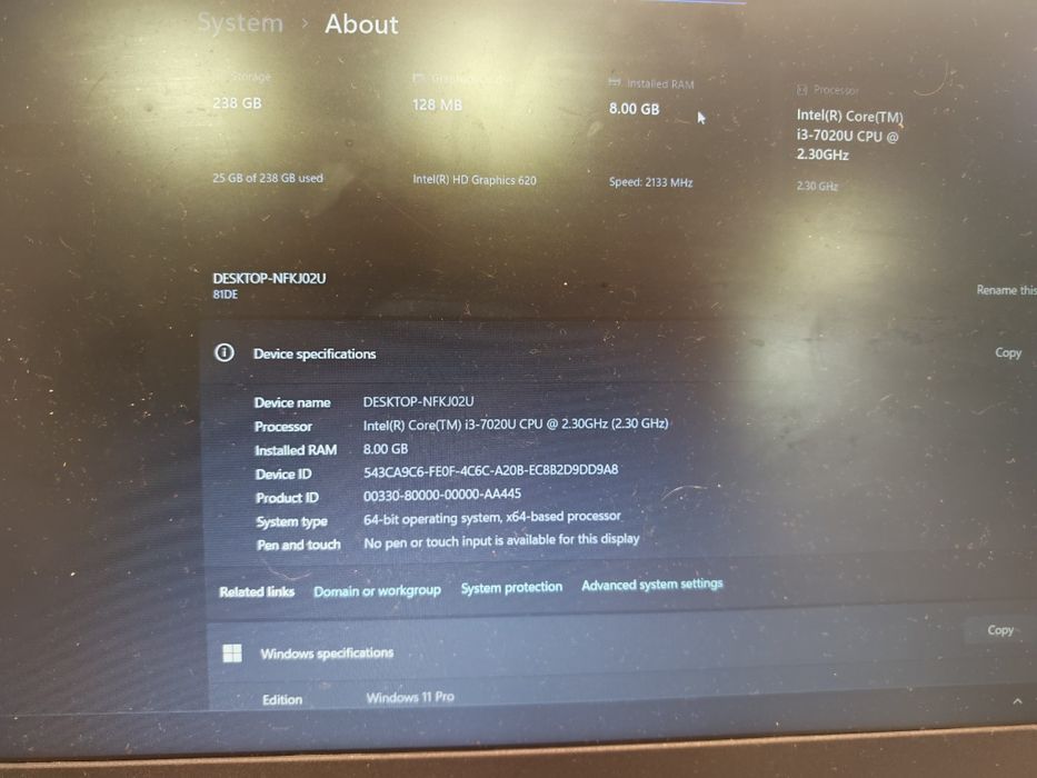 Lenovo i3 7th 8GB RAM SSD 256gb cu încărcător Amanet Crangasi Lazar 57337