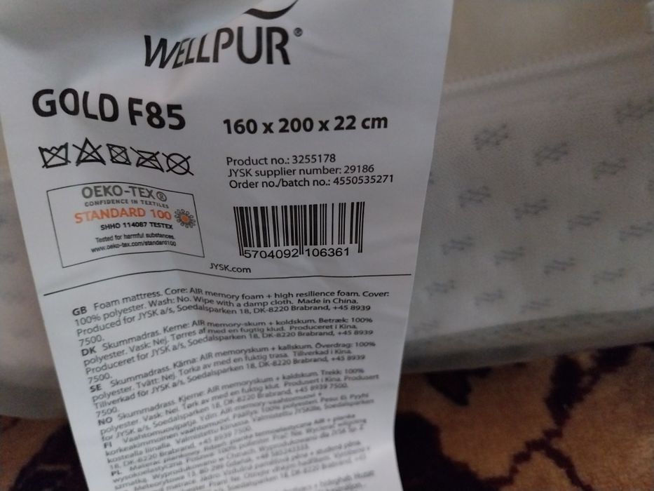 Saltea WELLPUR GOLD F85 Memory Foam Premium