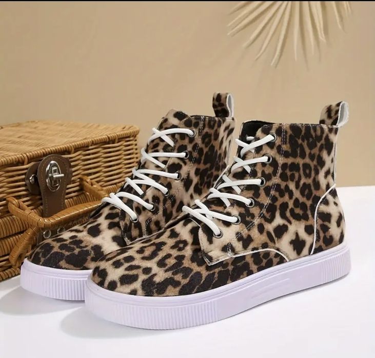 Дамски кецове / боти с леопардов принт 42 размер