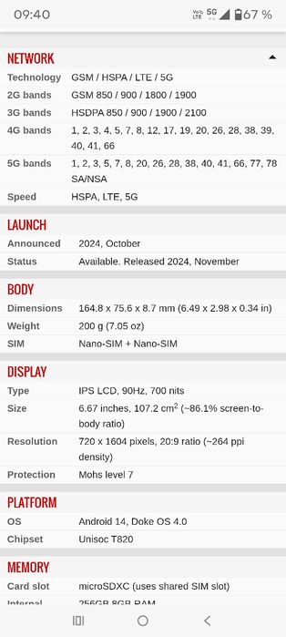 Blackview Shark 9 2025 telefon Android 5G nou sigilat