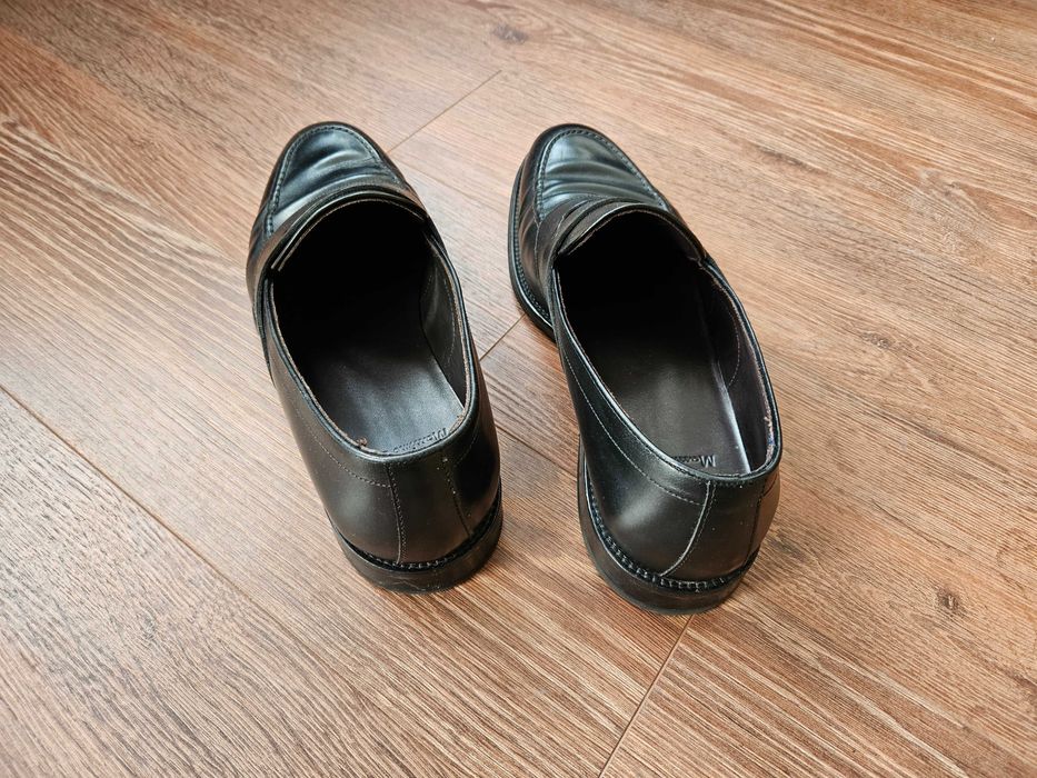 Мъжки черни официални кожени мокасини лоуфъри Massimo Dutti 44