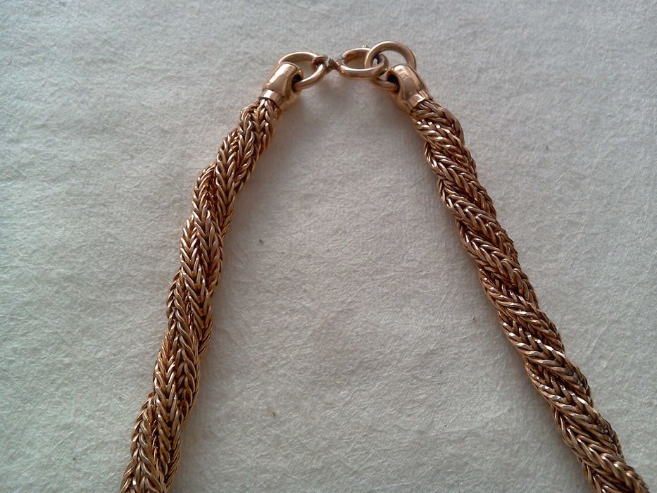 Lant gros, colier metal nobil placat Aur, Marcat, model deosebit