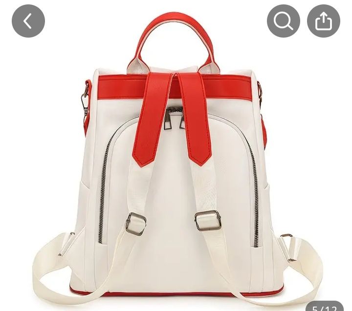 Дамска раница с голямо отделение в нов стил ,съчетание от свежи цветов