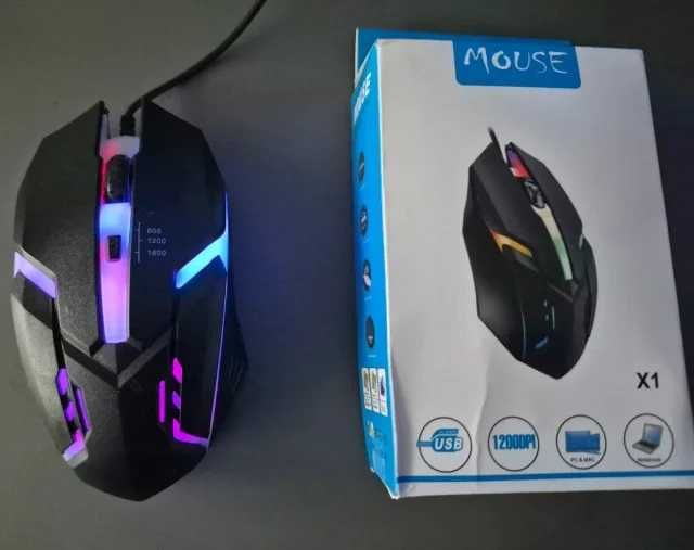 Оптична Геймърска Мишка с RGB подсветка, USB, DPI=1200