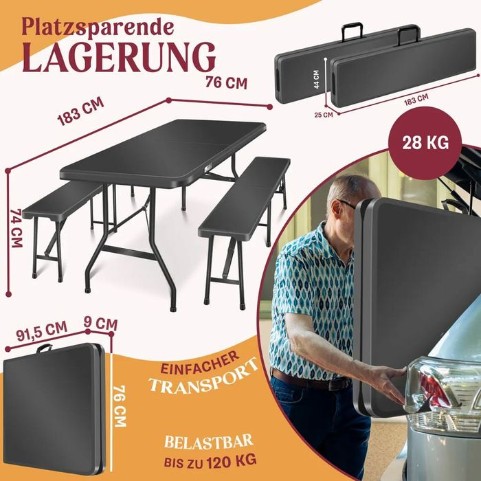 Set masa si bancute pliabile