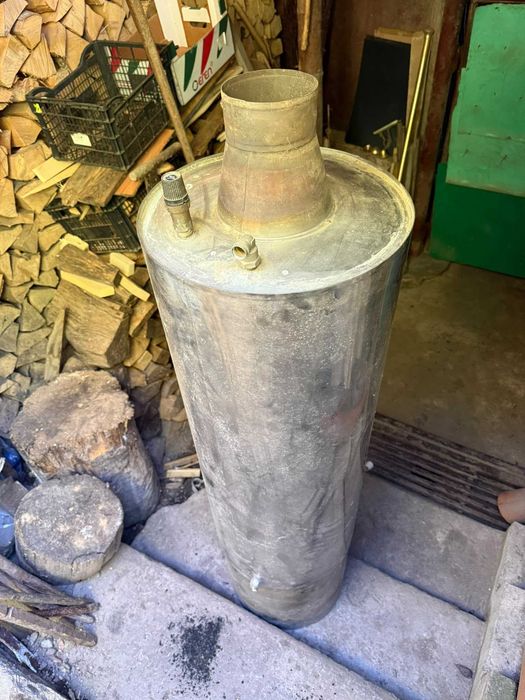 Boiler apă caldă pe lemne 100L inox cu focar – boiler baie
