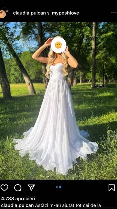 Rochie Alba potrivită mireasa