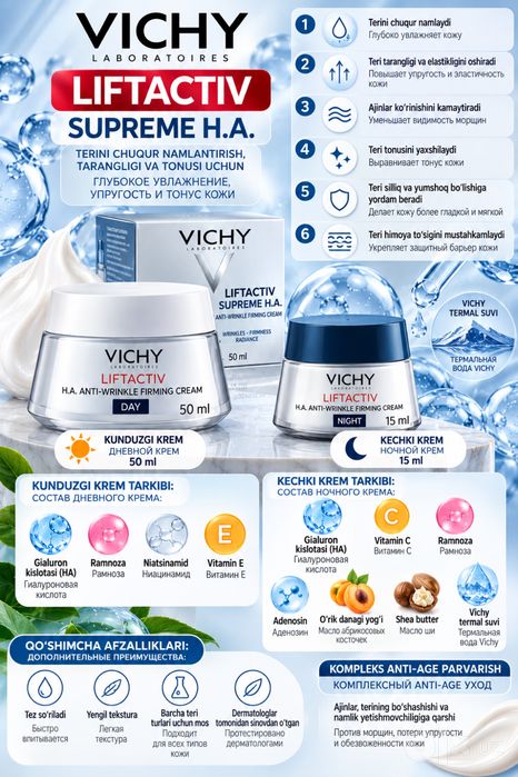Vichy cream nabor. Day 50ml, night 15ml.