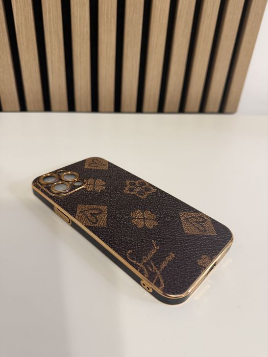Husa carcasa iPhone 12 Pro Max de lux auriu maro - noua