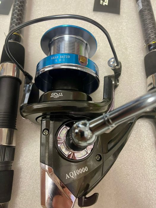 SET 2 Lansete Telescopice FL TELE CARP 3.90m 180G + 2 Mulinete AQ10000